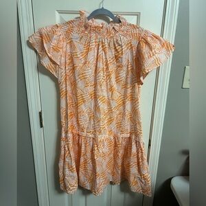 The Pants Store Orange Print Dress Size Large NWT Perfect For Game‎ Day!